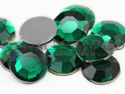 green emerald round circle flat back acrylic gems plastic rhinestones for craft gemstones body jewels face skin cabochons embellishments cosplay prop making jewelry making party diy crafts costume making scrapbooking high quality allstarco décor stones larp events film making card making crafting school kids fun creative