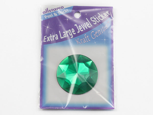 Green Emerald Extra Large Stick On Round Gems