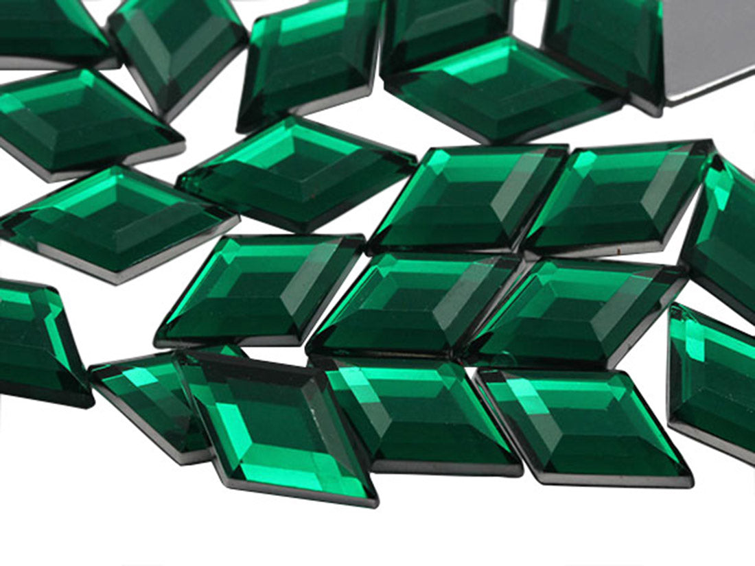 green emerald diamond flat back acrylic gems plastic rhombus rhinestones for craft gemstones body jewels face skin cabochons embellishments cosplay prop making jewelry making party diy crafts costume making scrapbooking high quality allstarco décor stones larp events film making