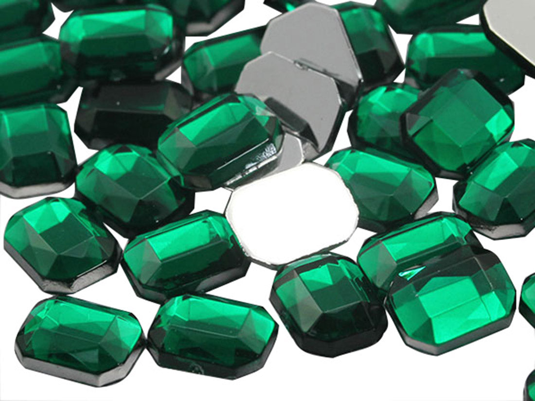 green emerald octagon flat back acrylic gems plastic rhinestones for craft gemstones body jewels face skin cabochons embellishments cosplay prop making jewelry making party diy crafts costume making scrapbooking high quality allstarco décor stones larp events film making