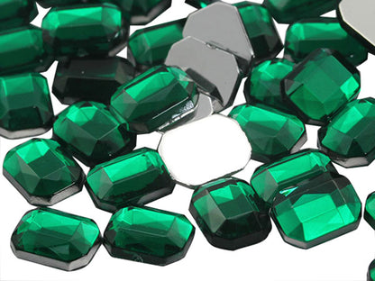 green emerald octagon flat back acrylic gems plastic rhinestones for craft gemstones body jewels face skin cabochons embellishments cosplay prop making jewelry making party diy crafts costume making scrapbooking high quality allstarco décor stones larp events film making