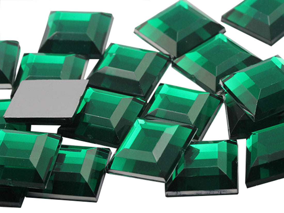 green emerald square flat back acrylic gems plastic rhinestones for craft gemstones body jewels face skin cabochons embellishments cosplay prop making jewelry making party diy crafts costume making scrapbooking high quality allstarco décor stones larp events film making