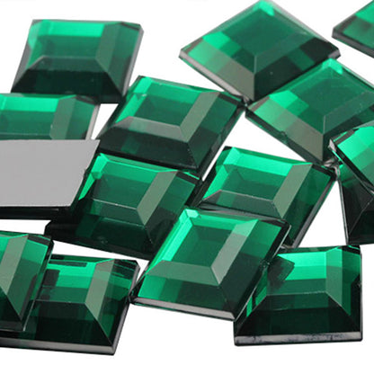 green emerald square flat back acrylic gems plastic rhinestones for craft gemstones body jewels face skin cabochons embellishments cosplay prop making jewelry making party diy crafts costume making scrapbooking high quality allstarco décor stones larp events film making