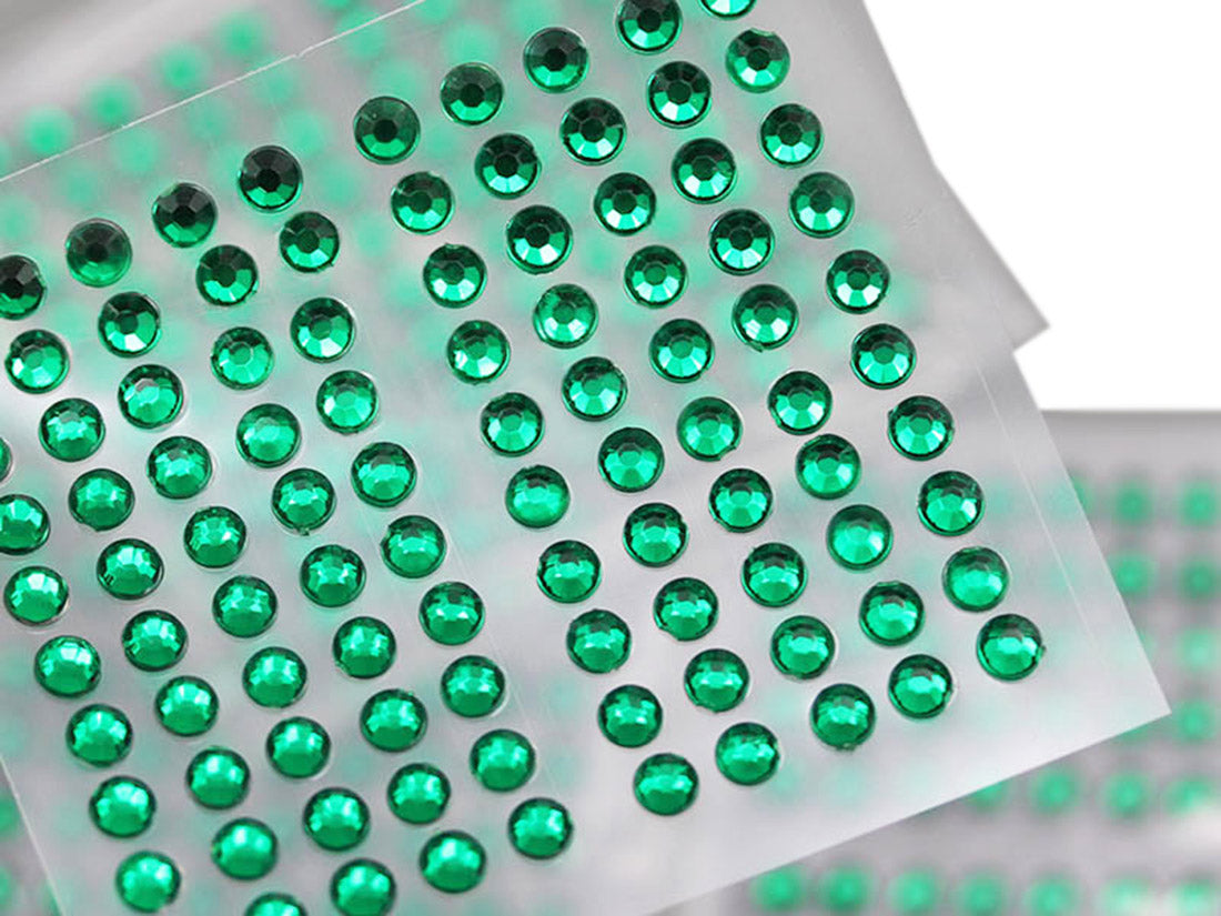 Strass autocollants vert émeraude
