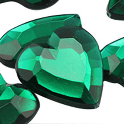 green emerald heart flat back acrylic gems valentine's day love gift girlfriend boyfriend mom dad family plastic rhinestones for craft gemstones body jewels face skin cabochons embellishments cosplay prop making jewelry making party diy crafts costume making scrapbooking high quality allstarco décor stones larp events film making