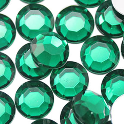 green emerald round circle flat back acrylic gems plastic rhinestones for craft gemstones body jewels face skin cabochons embellishments cosplay prop making jewelry making party diy crafts costume making scrapbooking high quality allstarco décor stones larp events film making card making crafting school kids fun creative