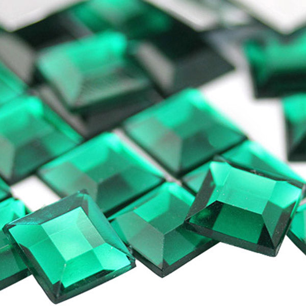 green emerald square flat back acrylic gems plastic rhinestones for craft gemstones body jewels face skin cabochons embellishments cosplay prop making jewelry making party diy crafts costume making scrapbooking high quality allstarco décor stones larp events film making