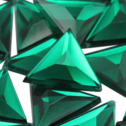 green emerald triangle flat back acrylic gems plastic rhinestones for craft gemstones body jewels face skin cabochons embellishments cosplay prop making jewelry making party diy crafts costume making scrapbooking high quality allstarco décor stones larp events film making