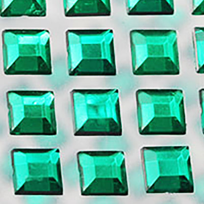 green emerald square stick on gems self adhesive jewels lead free face stones party cosplay face gemstones rhinestones card making invitations body jewels skin phone craft embellishments with glue sparkle crafting scrapbooking diy peel and stick halloween birthday wedding shinny allstarco plastic sticky jewels stickon stick-on rhinestones