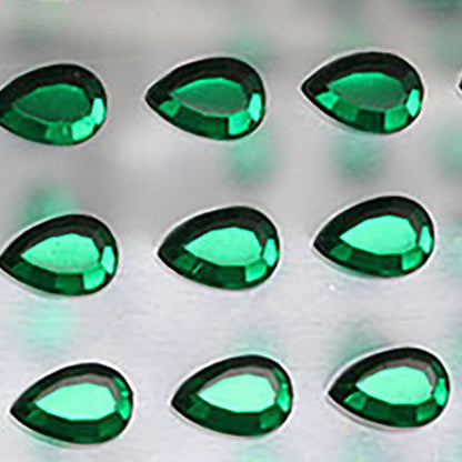 green emerald teardrop tear pear stick on gems self adhesive jewels lead free face stones party cosplay face gemstones rhinestones card making invitations body jewels skin phone craft embellishments with glue sparkle crafting scrapbooking diy peel and stick halloween birthday wedding shinny allstarco plastic sticky jewels stickon stick-on rhinestones