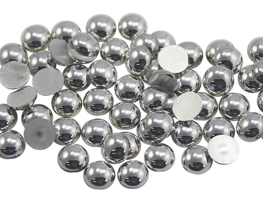 silver metallic round circle cabochon pearls flat back acrylic gems plastic rhinestones for craft gemstones body jewels face skin cabochons embellishments cosplay prop making jewelry making party diy crafts costume making scrapbooking high quality allstarco décor stones larp events film making card making crafting school kids fun creative