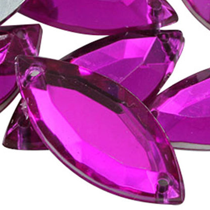 pink fuchsia magenta navette marquise horse eye flat back sew on sewing beads craft gems plastic rhinestones acrylic gemstones jewels with holes for clothing embellishments costume making cosplay diy garment prop making dress jewels for fabric crystals allstarco