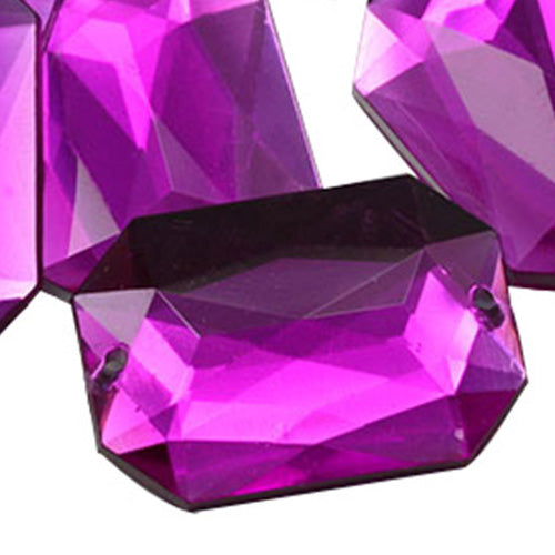 pink fuchsia magenta octagon flat back sew on sewing beads craft gems plastic rhinestones acrylic gemstones jewels with holes for clothing embellishments costume making cosplay diy garment prop making dress jewels for fabric crystals allstarco