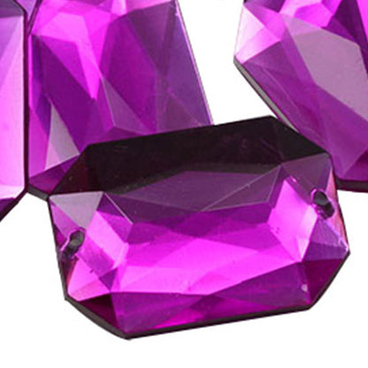 pink fuchsia magenta octagon flat back sew on sewing beads craft gems plastic rhinestones acrylic gemstones jewels with holes for clothing embellishments costume making cosplay diy garment prop making dress jewels for fabric crystals allstarco