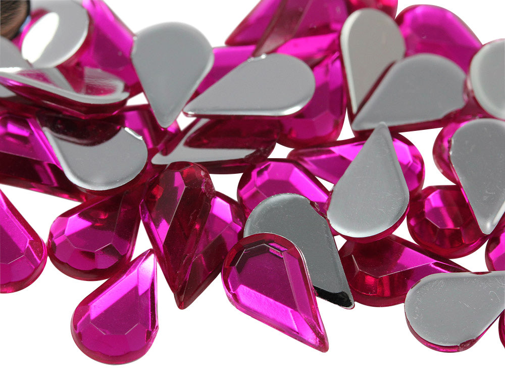 pink fuchsia magenta teardrop flat back acrylic gems pear tear drop plastic rhinestones for craft gemstones body jewels face skin cabochons embellishments cosplay prop making jewelry making party diy crafts costume making scrapbooking high quality allstarco décor stones larp events film making