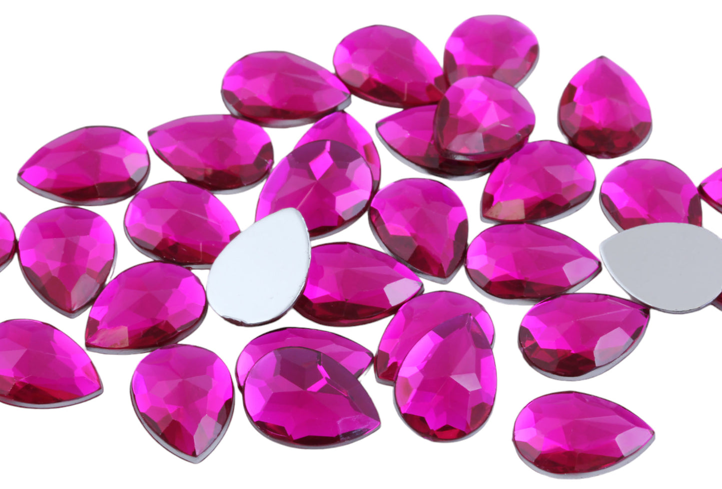 pink fuchsia magenta teardrop flat back acrylic gems pear tear drop plastic rhinestones for craft gemstones body jewels face skin cabochons embellishments cosplay prop making jewelry making party diy crafts costume making scrapbooking high quality allstarco décor stones larp events film making