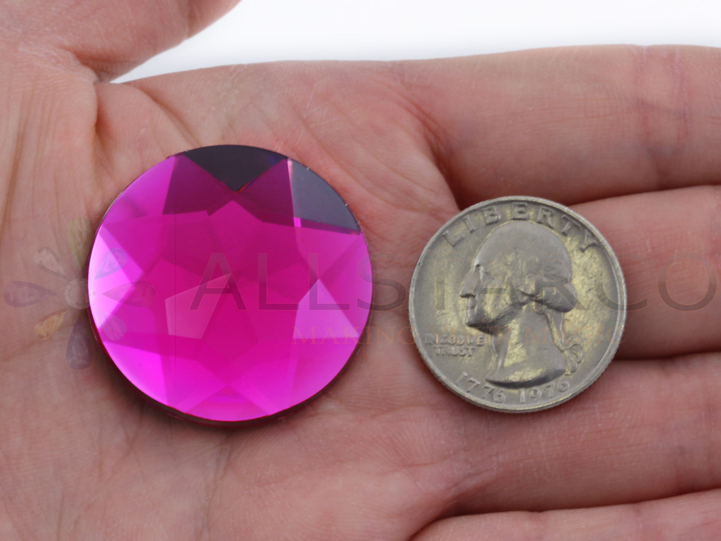Rosa Fuchsia Extra große runde Edelsteine mit flachem Rücken