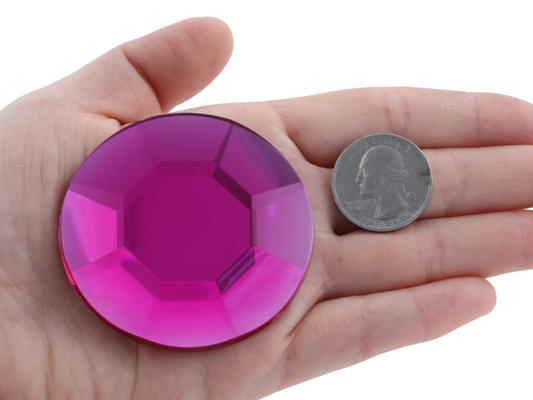 Pink Fuchsia Extra Large Flat Back Rhinestones - 60mm