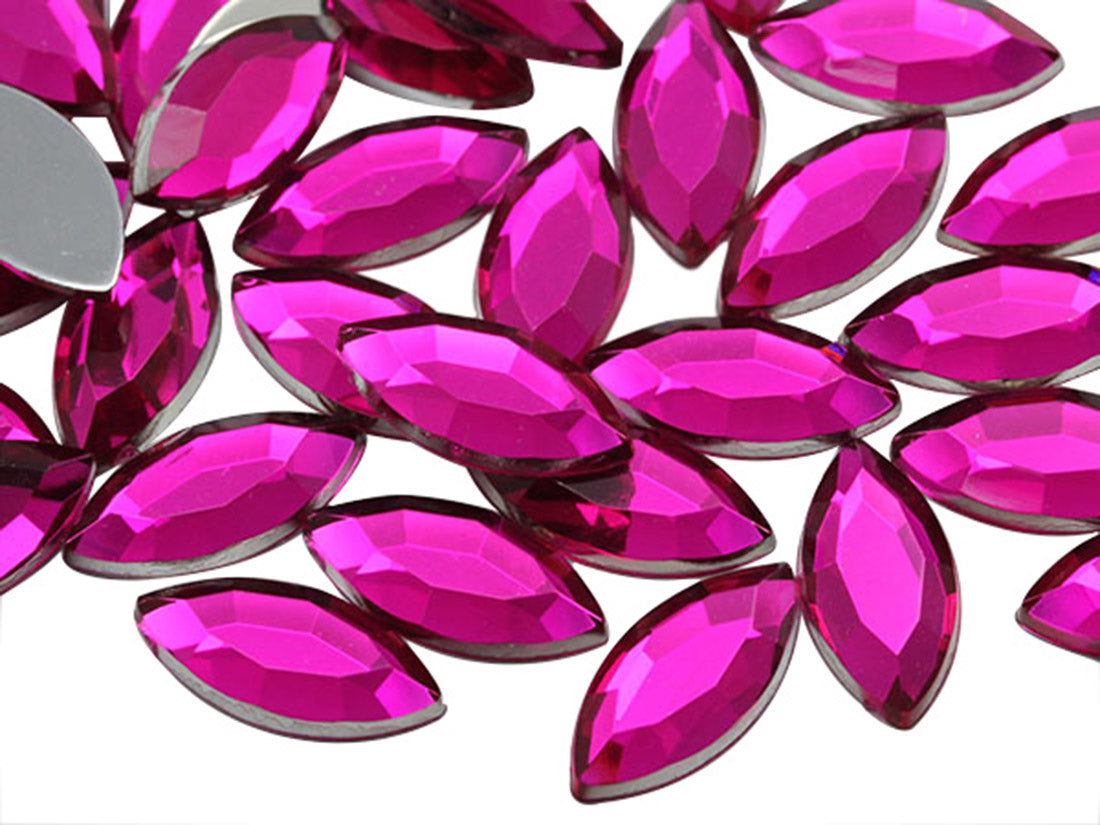 pink fuchsia magenta navette flat back acrylic gems plastic marquise horse eye rhinestones for craft gemstones body jewels face skin cabochons embellishments cosplay prop making jewelry making party diy crafts costume making scrapbooking high quality allstarco décor stones larp events film making