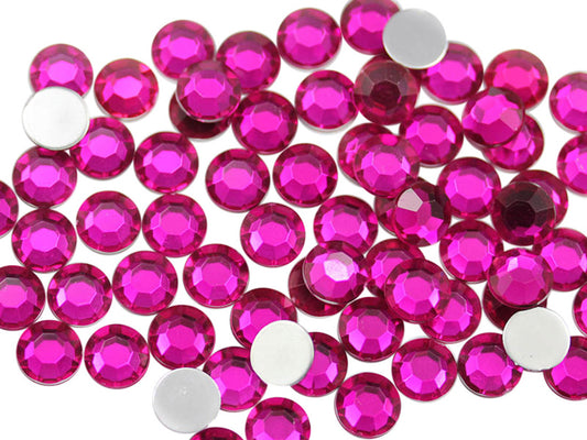 pink fuchsia magenta round circle flat back acrylic gems plastic rhinestones for craft gemstones body jewels face skin cabochons embellishments cosplay prop making jewelry making party diy crafts costume making scrapbooking high quality allstarco décor stones larp events film making card making crafting school kids fun creative