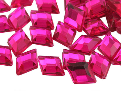 pink fuchsia magenta diamond flat back acrylic gems plastic rhombus rhinestones for craft gemstones body jewels face skin cabochons embellishments cosplay prop making jewelry making party diy crafts costume making scrapbooking high quality allstarco décor stones larp events film making