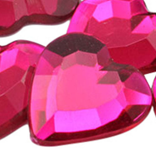 pink fuchsia magenta heart flat back acrylic gems valentine's day love gift girlfriend boyfriend mom dad family plastic rhinestones for craft gemstones body jewels face skin cabochons embellishments cosplay prop making jewelry making party diy crafts costume making scrapbooking high quality allstarco décor stones larp events film making