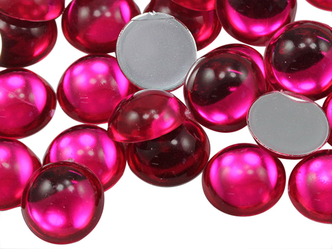 pink fuchsia magenta round circle cabochon pearls flat back acrylic gems plastic rhinestones for craft gemstones body jewels face skin cabochons embellishments cosplay prop making jewelry making party diy crafts costume making scrapbooking high quality allstarco décor stones larp events film making card making crafting school kids fun creative