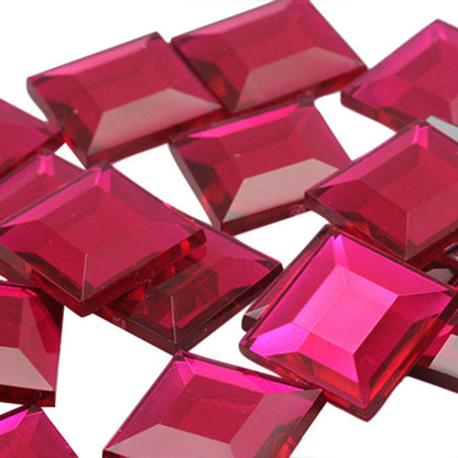 pink fuchsia magenta square flat back acrylic gems plastic rhinestones for craft gemstones body jewels face skin cabochons embellishments cosplay prop making jewelry making party diy crafts costume making scrapbooking high quality allstarco décor stones larp events film making