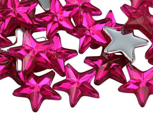 pink fuchsia magenta star flat back acrylic gems plastic rhinestones for craft gemstones body jewels face skin cabochons embellishments cosplay prop making jewelry making party diy crafts costume making scrapbooking high quality allstarco décor stones larp events film making