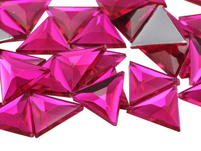 pink fuchsia magenta triangle flat back acrylic gems plastic rhinestones for craft gemstones body jewels face skin cabochons embellishments cosplay prop making jewelry making party diy crafts costume making scrapbooking high quality allstarco décor stones larp events film making