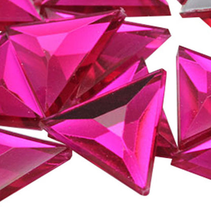 pink fuchsia magenta triangle flat back acrylic gems plastic rhinestones for craft gemstones body jewels face skin cabochons embellishments cosplay prop making jewelry making party diy crafts costume making scrapbooking high quality allstarco décor stones larp events film making