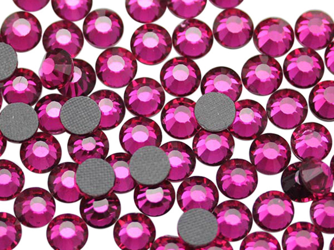 pink fuchsia magenta hotfix rhinestones heat set glass gems iron on nail art jewels garment embellishments hot glue décor gems hot fix stones for diy crafts clothing design allstarco