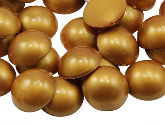 Gold (Molded) Flat Back Round Cabochons