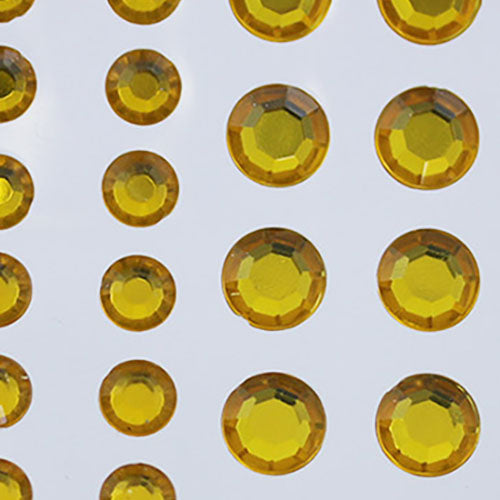 gold topaz 3 sizes 4mm 6mm 8mm round sticky rhinestones stick on gems self adhesive jewels lead free  face stones party cosplay face gemstones rhinestones card making invitations body jewels skin phone craft embellishments with glue sparkle crafting scrapbooking diy peel and stick halloween birthday wedding shinny allstarco plastic sticky back jewels stickon stick-on rave jewels diy flat back