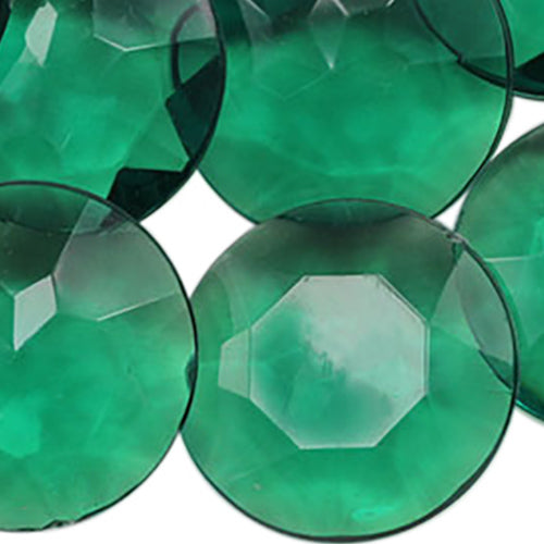 green emerald round acrylic pointed back point back gems treasure jewels plastic gemstones for games parties pirate bounty hunt stones for treasure chests party favors center pieces table scatters theatrical swashbuckler jewels props larp easter egg hunt allstarco