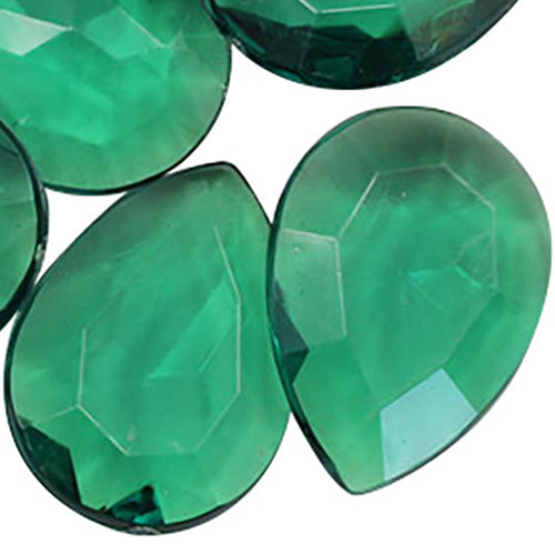 green emerald teardrop pear acrylic pointed back point back gems treasure jewels plastic gemstones for games parties pirate bounty hunt stones for treasure chests party favors center pieces table scatters theatrical swashbuckler jewels props larp easter egg hunt allstarco