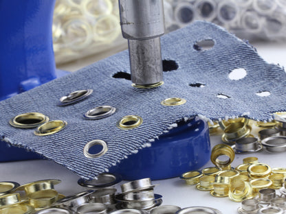 Grommet Starter Setter Kit - Handpress 3000 Gold & Silver Brass Grommets For DIY Crafts, Canvas, Leather, Fabric, Banners