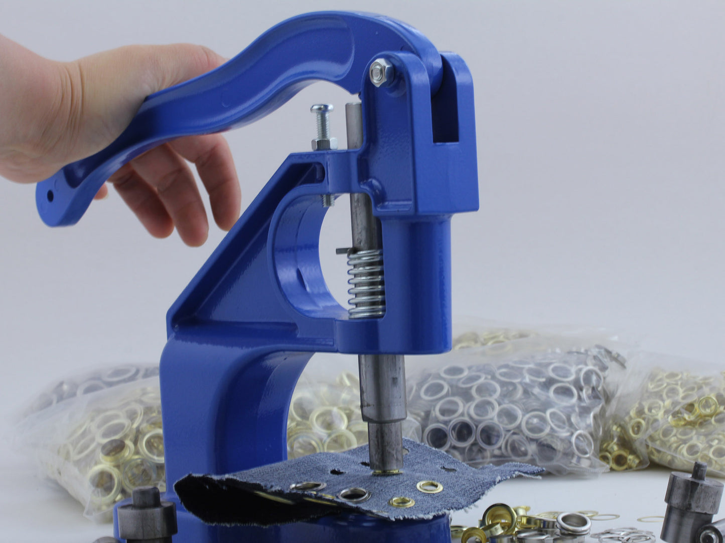 Grommet Starter Setter Kit - Handpress 3000 Gold & Silver Brass Grommets For DIY Crafts, Canvas, Leather, Fabric, Banners