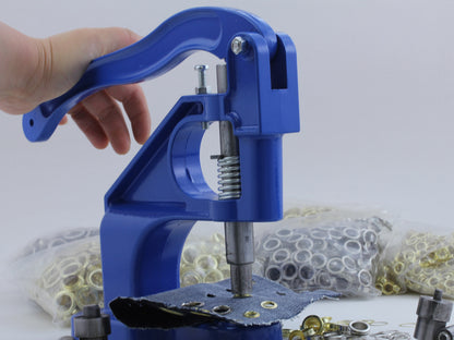 Grommet Starter Setter Kit - Handpress 3000 Gold & Silver Brass Grommets For DIY Crafts, Canvas, Leather, Fabric, Banners