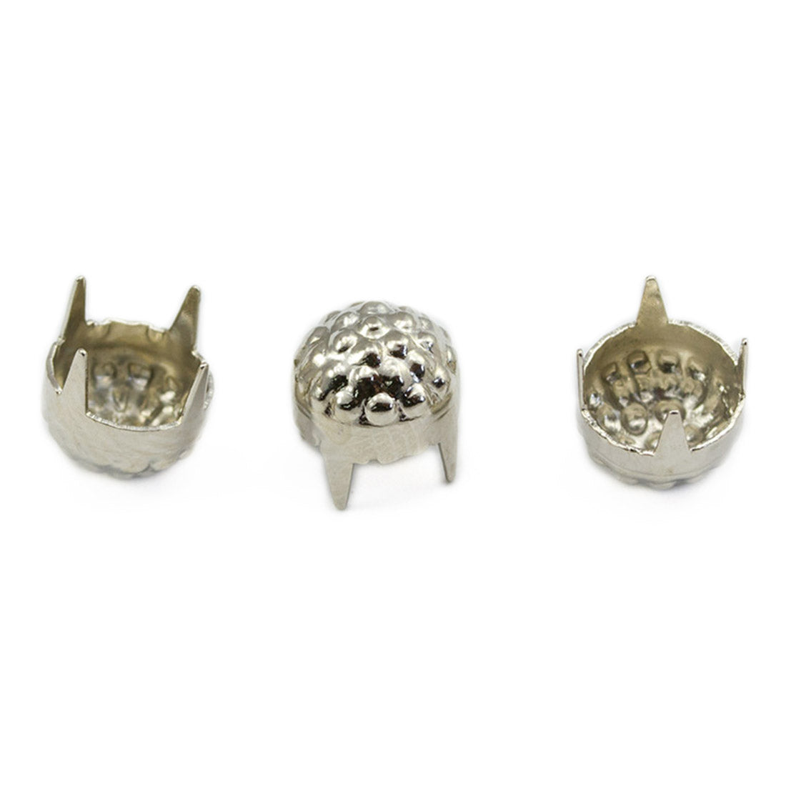 silver hibead studs round nailheads prongs with legs non rusting brass decorative studs embellishments clothing making costume making diy crafts purses leathercraft leather work design allstarco handbags bracelets flipflops jackets denim cotton fabric decor embellish