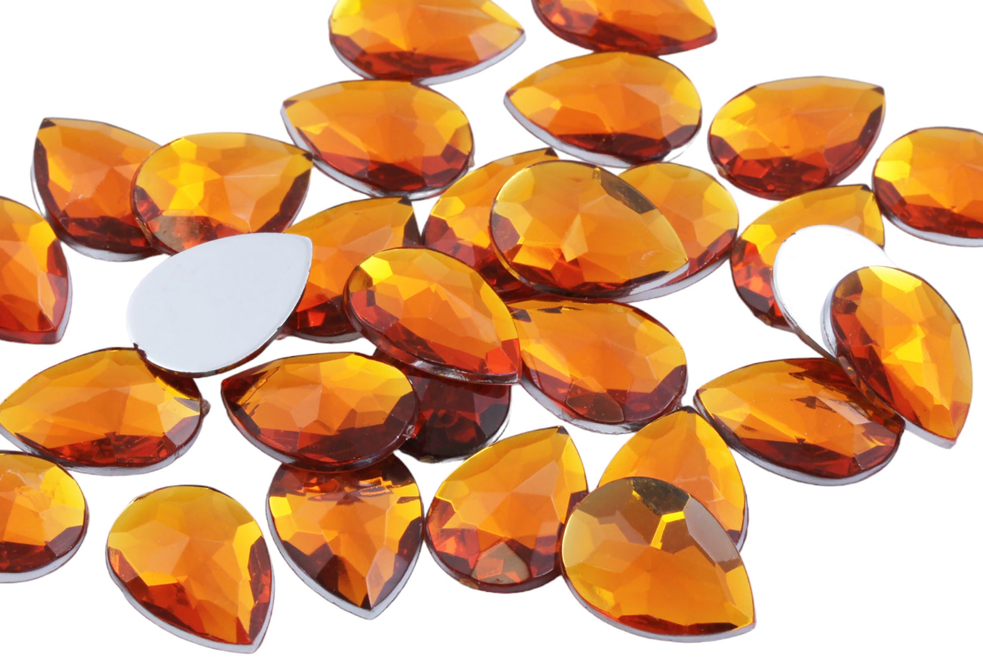 orange hyacinth teardrop flat back acrylic gems pear tear drop plastic rhinestones for craft gemstones body jewels face skin cabochons embellishments cosplay prop making jewelry making party diy crafts costume making scrapbooking high quality allstarco décor stones larp events film making