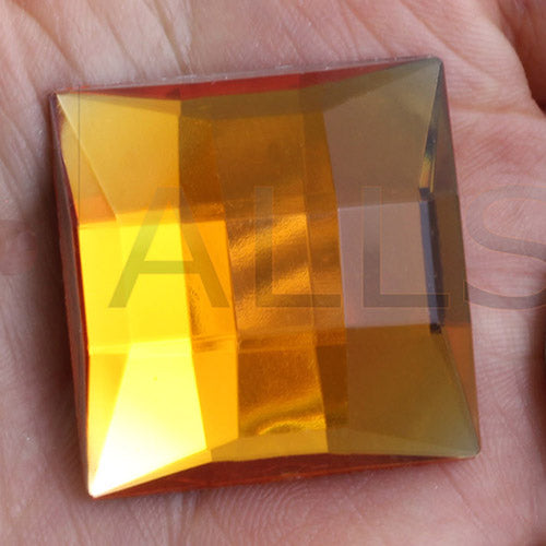 orange hyacinth square extra large big huge jumbo flat back acrylic gems plastic rhinestones for craft gemstones body jewels face skin cabochons embellishments cosplay prop making jewelry making party diy crafts costume making scrapbooking high quality allstarco décor stones larp events film making
