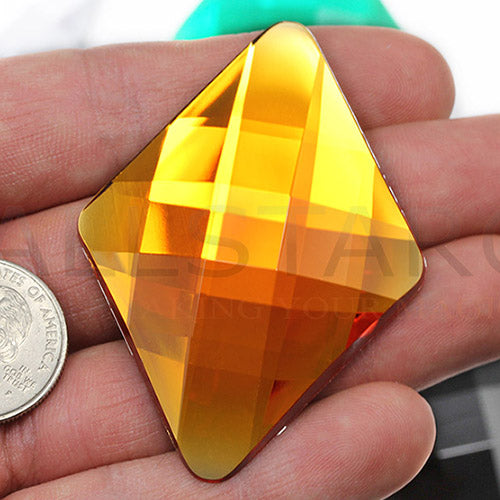 EIMASS® Acrylic Flat Back Rhinestones - 50x Square Shape - Multi Color - Glue On Gems