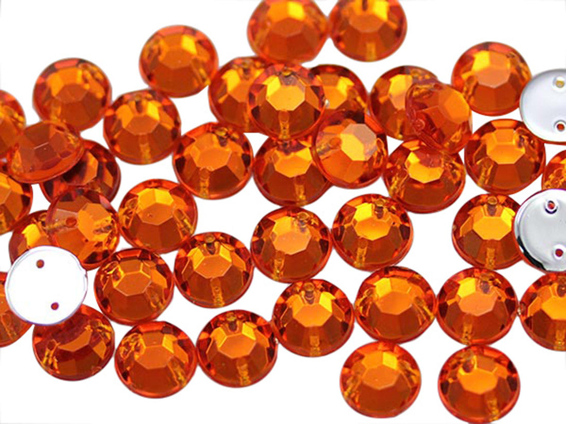 orange hyacinth sew on rhinestones flat back acrylic gems jewels gemstones sewing embellishments garment making diy craft costume making