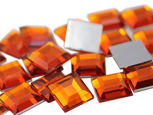 orange hyacinth square flat back acrylic gems plastic rhinestones for craft gemstones body jewels face skin cabochons embellishments cosplay prop making jewelry making party diy crafts costume making scrapbooking high quality allstarco décor stones larp events film making