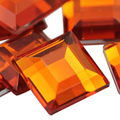 orange hyacinth square flat back acrylic gems plastic rhinestones for craft gemstones body jewels face skin cabochons embellishments cosplay prop making jewelry making party diy crafts costume making scrapbooking high quality allstarco décor stones larp events film making