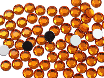 orange hyacinth round circle flat back acrylic gems plastic rhinestones for craft gemstones body jewels face skin cabochons embellishments cosplay prop making jewelry making party diy crafts costume making scrapbooking high quality allstarco décor stones larp events film making card making crafting school kids fun creative