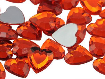 orange hyacinth heart flat back acrylic gems valentine's day love gift girlfriend boyfriend mom dad family plastic rhinestones for craft gemstones body jewels face skin cabochons embellishments cosplay prop making jewelry making party diy crafts costume making scrapbooking high quality allstarco décor stones larp events film making