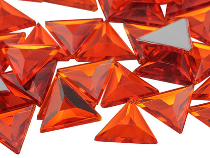 orange hyacinth triangle flat back acrylic gems plastic rhinestones for craft gemstones body jewels face skin cabochons embellishments cosplay prop making jewelry making party diy crafts costume making scrapbooking high quality allstarco décor stones larp events film making