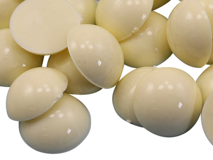 Beige Ivory Flat Back Round Cabochons